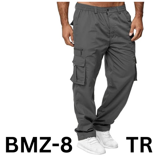 THWEI Men Cargo Pants Casual Cotton Jogger Multi Pockets Outdoor Hiking Pants, M