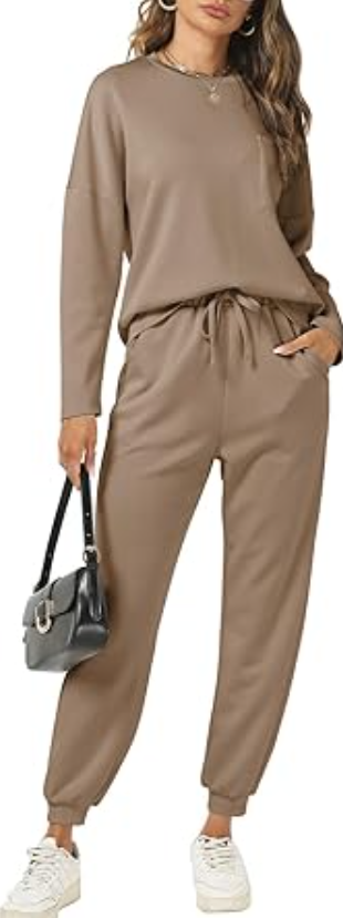 Cakulo 2 Piece Sets for Women 2024 Fall Outfits Matching Jogger Sweatpants Set L