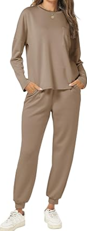 Cakulo 2 Piece Sets for Women 2024 Fall Outfits Matching Jogger Sweatpants Set L
