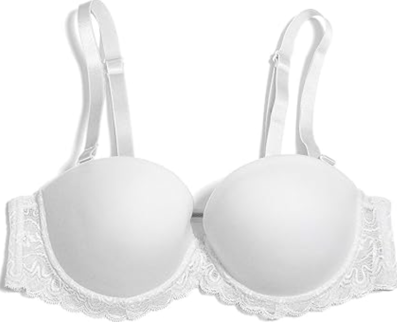 YANDW Strapless Lightly Padded Full Figured Coverage Bra Clear Back, White, 36G