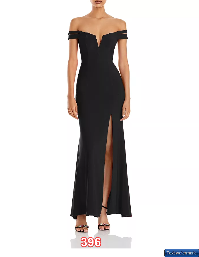 AQUA Off-The-Shoulder Gown Aqua Women's Elegant Dress Exclusive Black SIZE 12