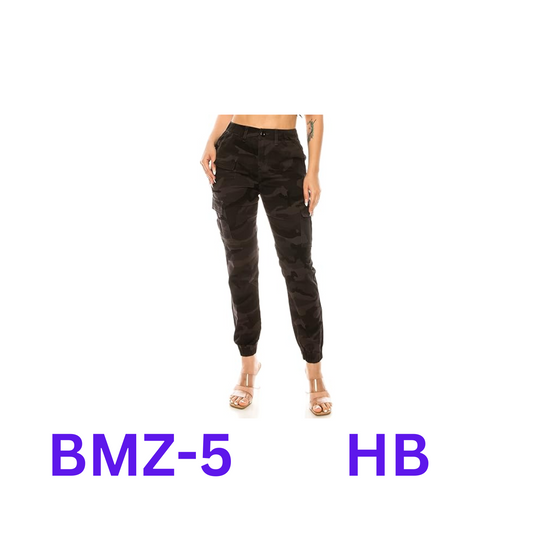 Double Denim January 5th Women's High Waist Cargo Jogger Pants Casual Elastic 1X