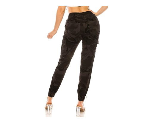 Double Denim January 5th Women's High Waist Cargo Jogger Pants Casual Elastic 1X