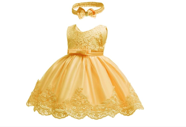 CMMCHAAH Little Girls Baptism Christening Lace Embroidery Dresses Wedding, 12M