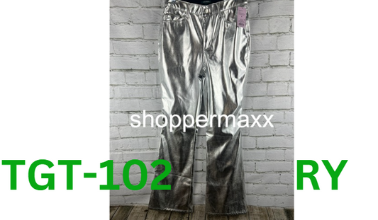 WOMEN'S HIGH-RISE METALLIC FLARE PANTS - WILD FABLE, SILVER, 6