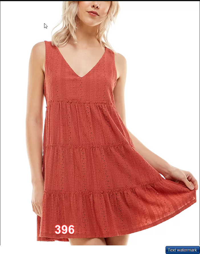 Crystal Doll Juniors Knit-Eyelet A-Line Dr Burnt Orange L