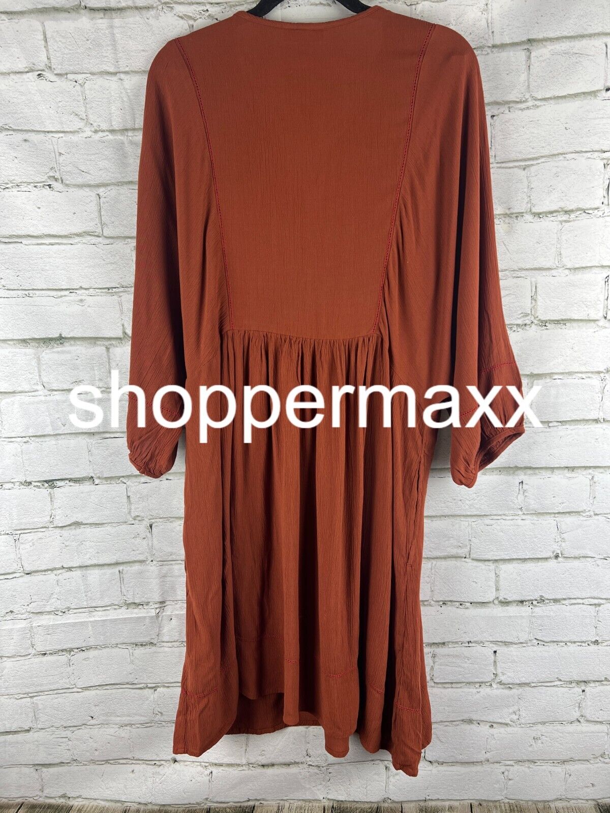 Women's Bishop 3/4 Sleeve A-Line Dress - Knox Rose, Brown, M