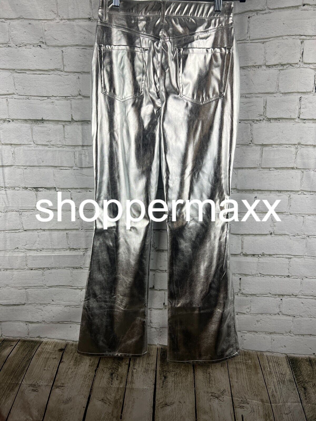 WOMEN'S HIGH-RISE METALLIC FLARE PANTS - WILD FABLE, SILVER, 6