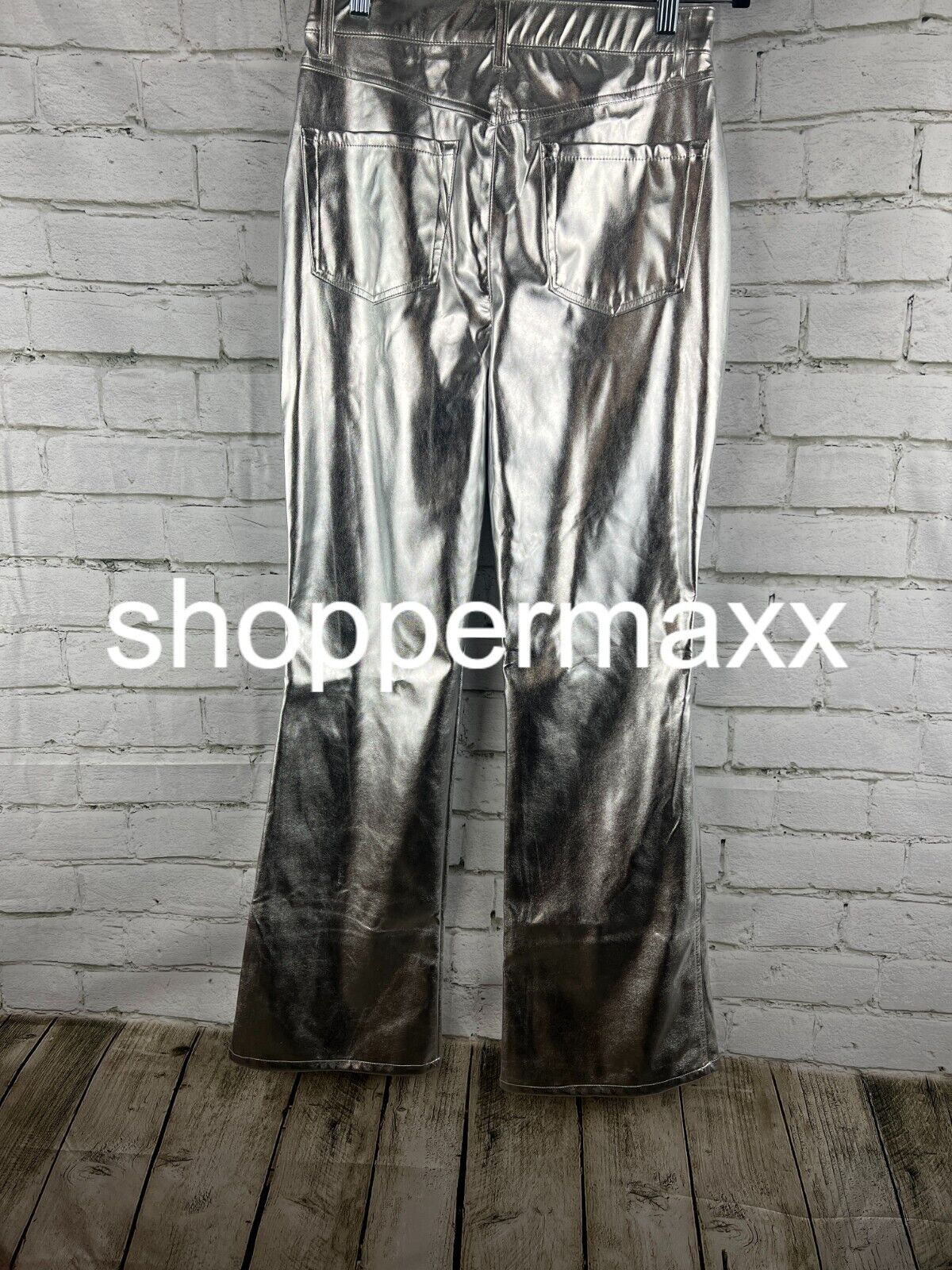 WOMEN'S HIGH-RISE METALLIC FLARE PANTS - WILD FABLE, SILVER, 6
