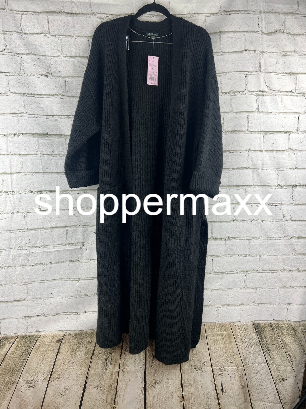 Women's Open-Front Oversized Duster - Wild Fable, Black, XL