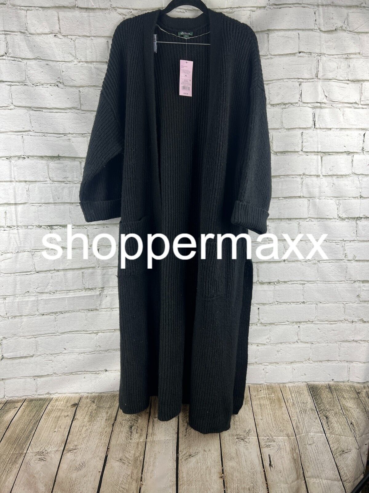 Women's Open-Front Oversized Duster - Wild Fable, Black, XL