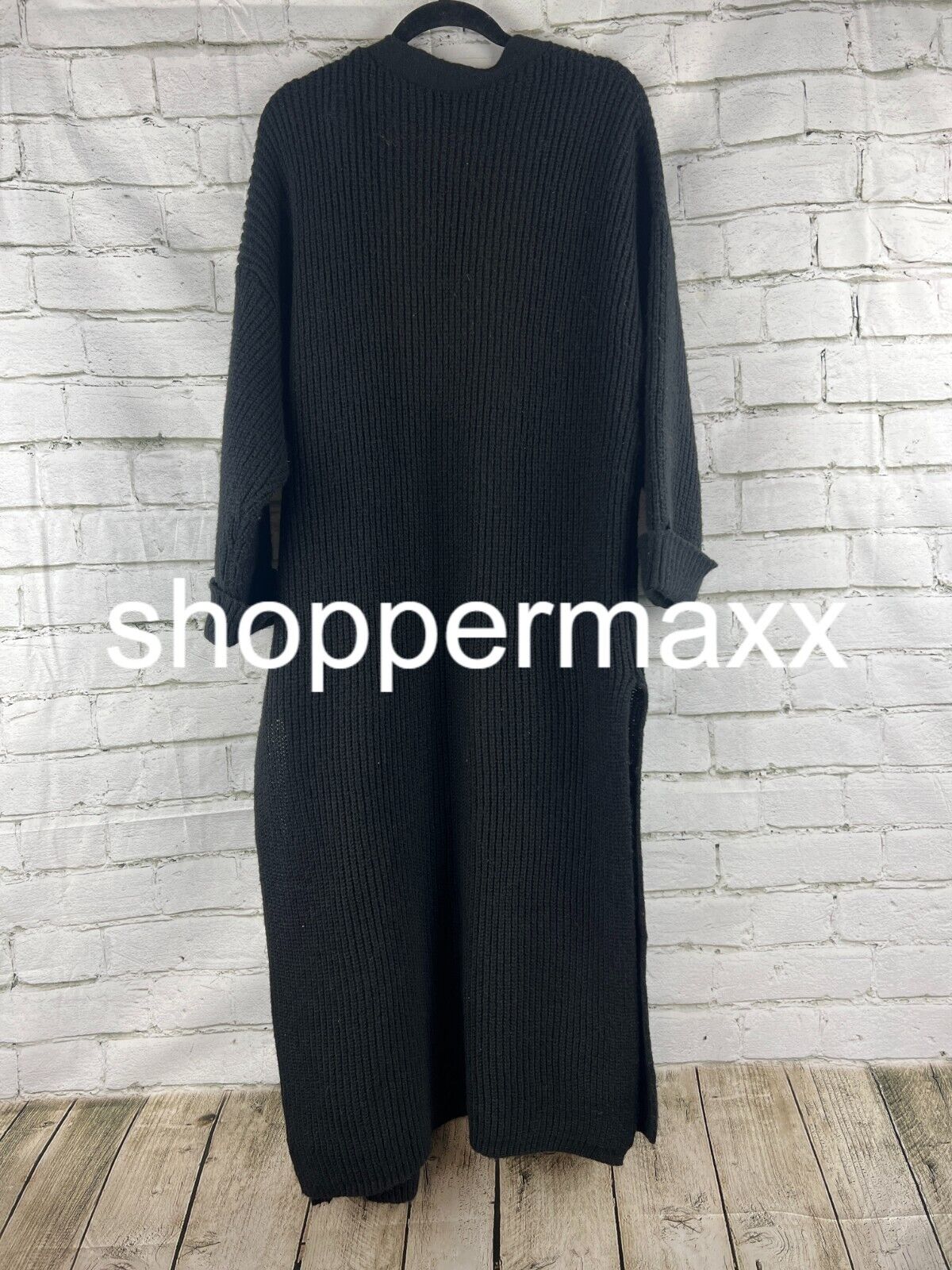 Women's Open-Front Oversized Duster - Wild Fable, Black, XL
