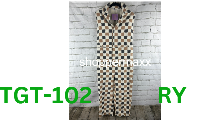 WOMEN'S ASCOT + HART CHECKERED GRAPHIC JUMPSUIT - XXS