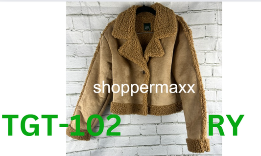 Women's Faux Shearling Jacket - Wild Fable, Taupe, S