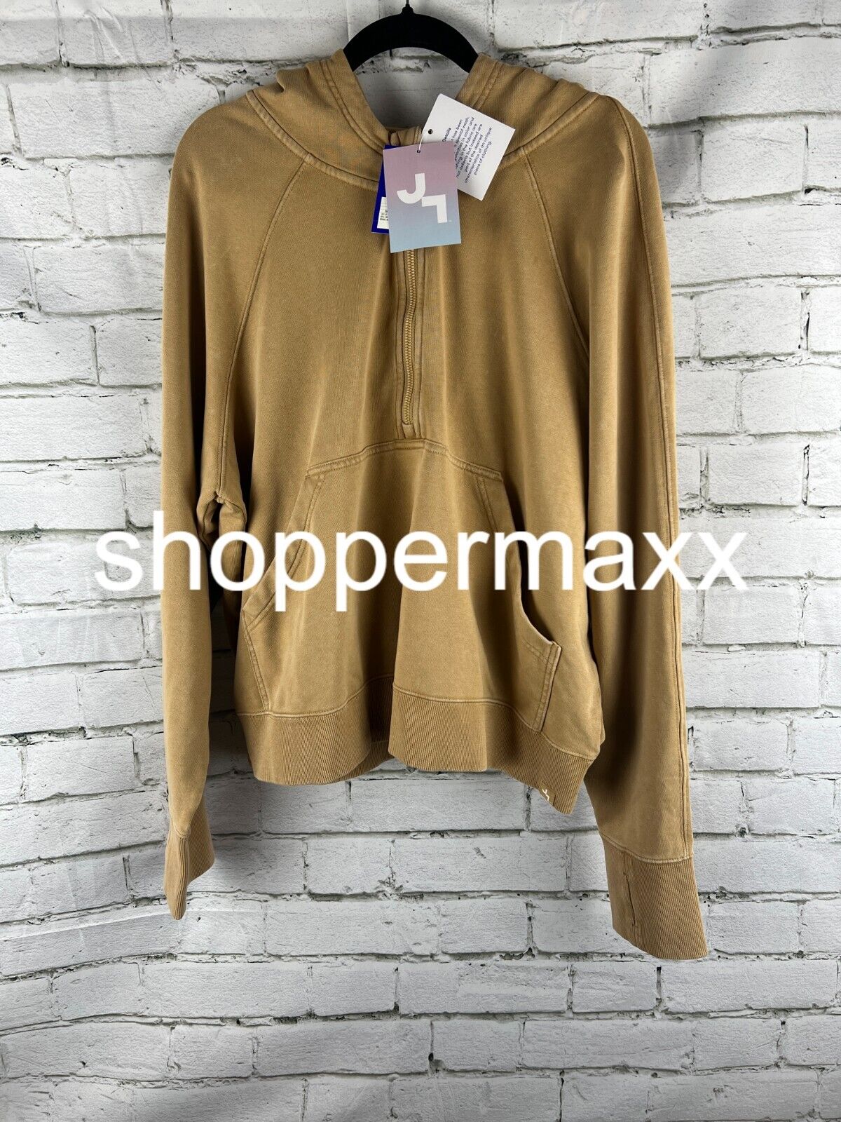 Women's 1/2 Zip Fleece Pullover - JoyLab, Beige, XL