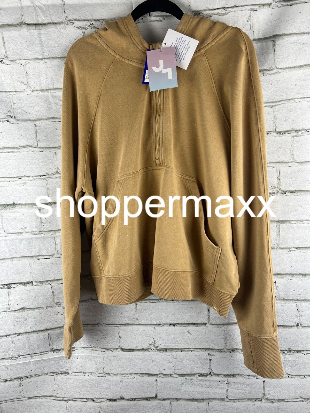 Women's 1/2 Zip Fleece Pullover - JoyLab, Beige, XL