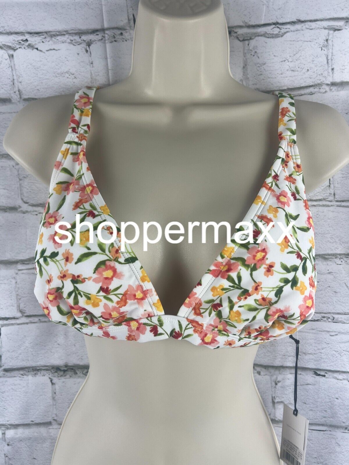 Women's Triangle Bikini Top - Shade & Shore, Floral Print, Large