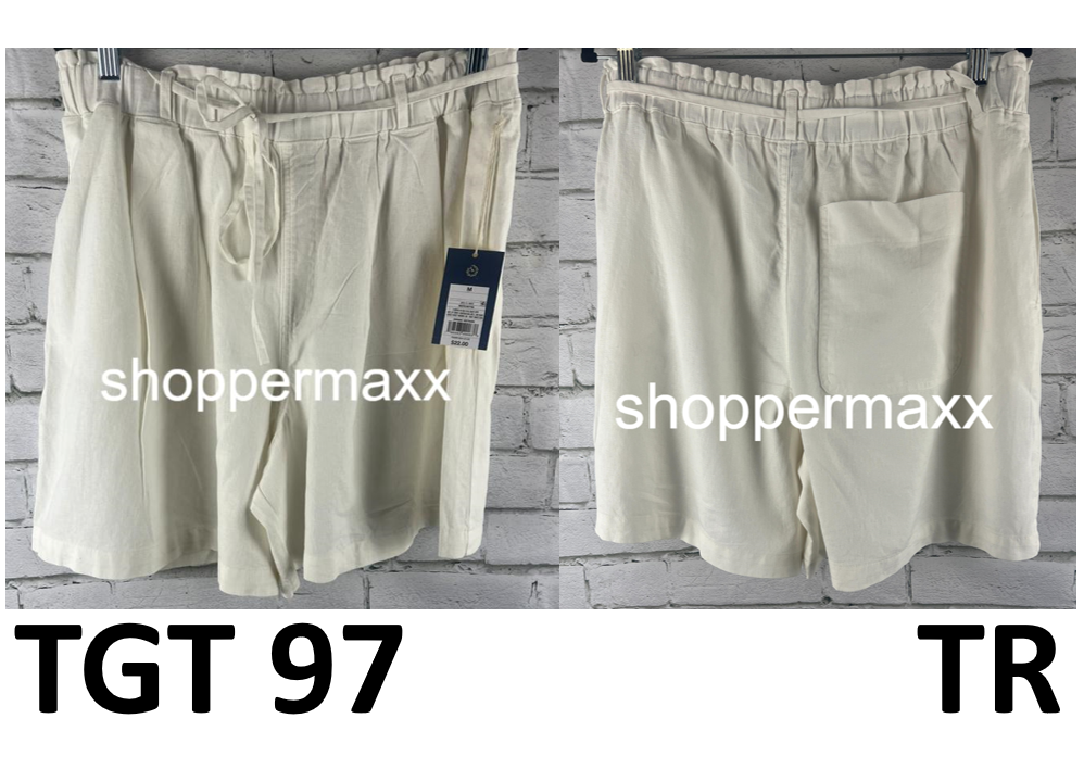 Women's High-Rise Linen Pull-On Shorts - Universal Thread, White, Medium