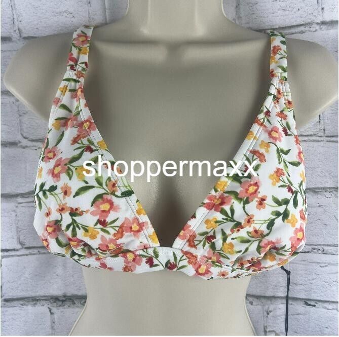 Women's Triangle Bikini Top - Shade & Shore, Floral Print, Large