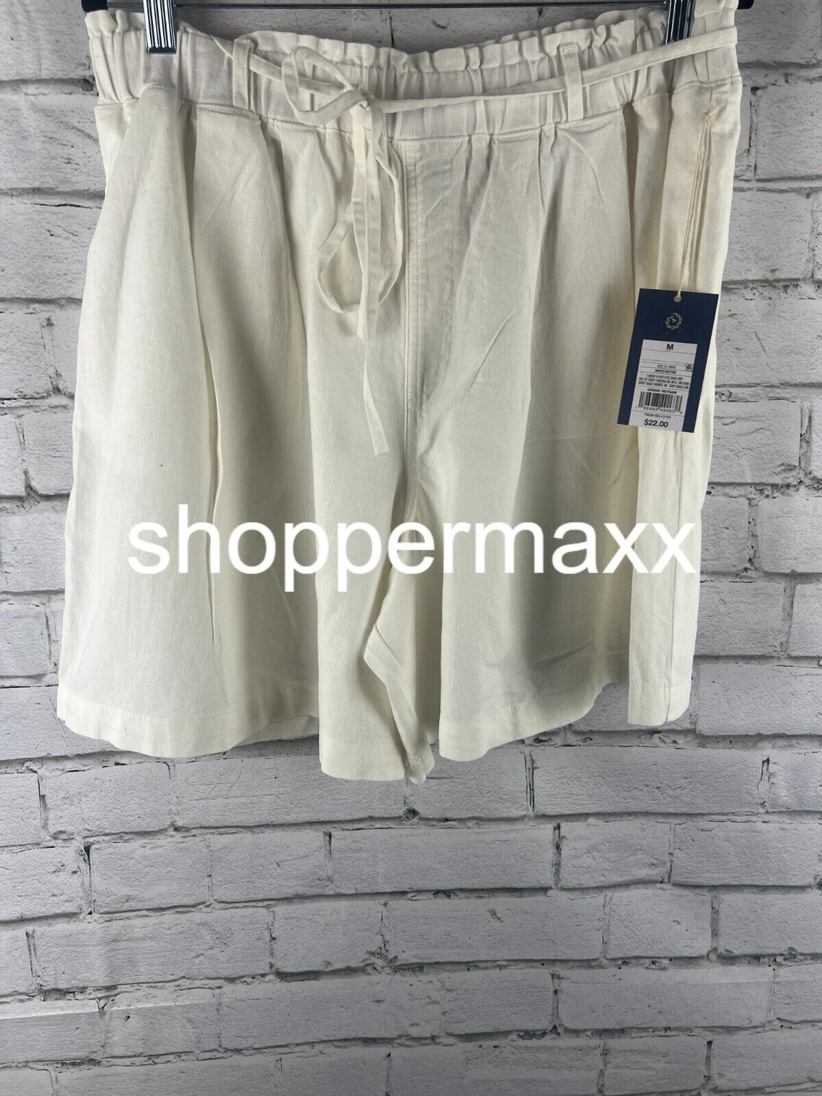 Women's High-Rise Linen Pull-On Shorts - Universal Thread, White, Medium