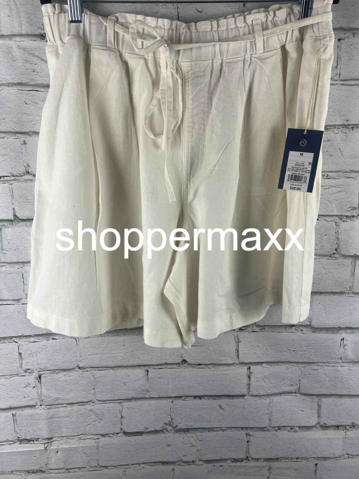 Women's High-Rise Linen Pull-On Shorts - Universal Thread, White, Medium