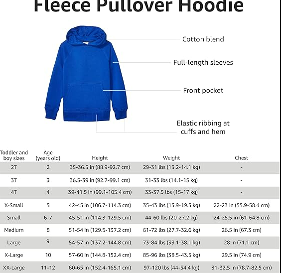Amazon Essentials Boys and Toddlers' Fleece Pullover Hoodie Sweatshirts Green XL