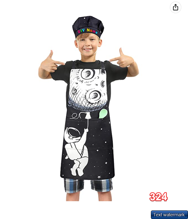 ZukoCert 5-10Y Children Aprons Girls Boy Kids Art Smocks Cooking Baking Painting