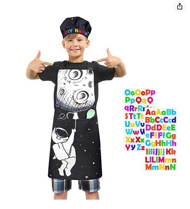 ZukoCert 5-10Y Children Aprons Girls Boy Kids Art Smocks Cooking Baking Painting
