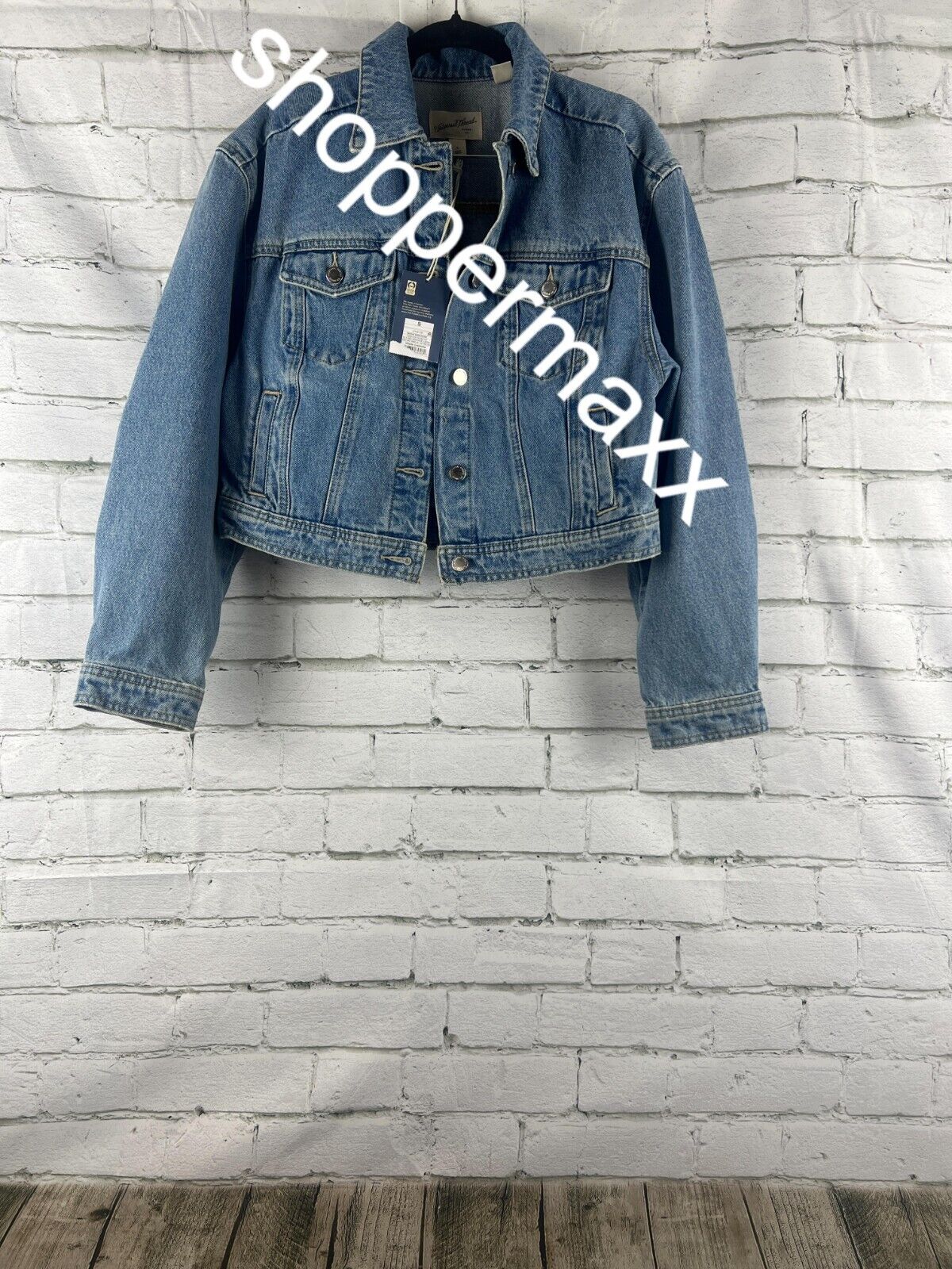 Women's Cropped Denim Jacket - Universal Thread, Medium Wash, Small