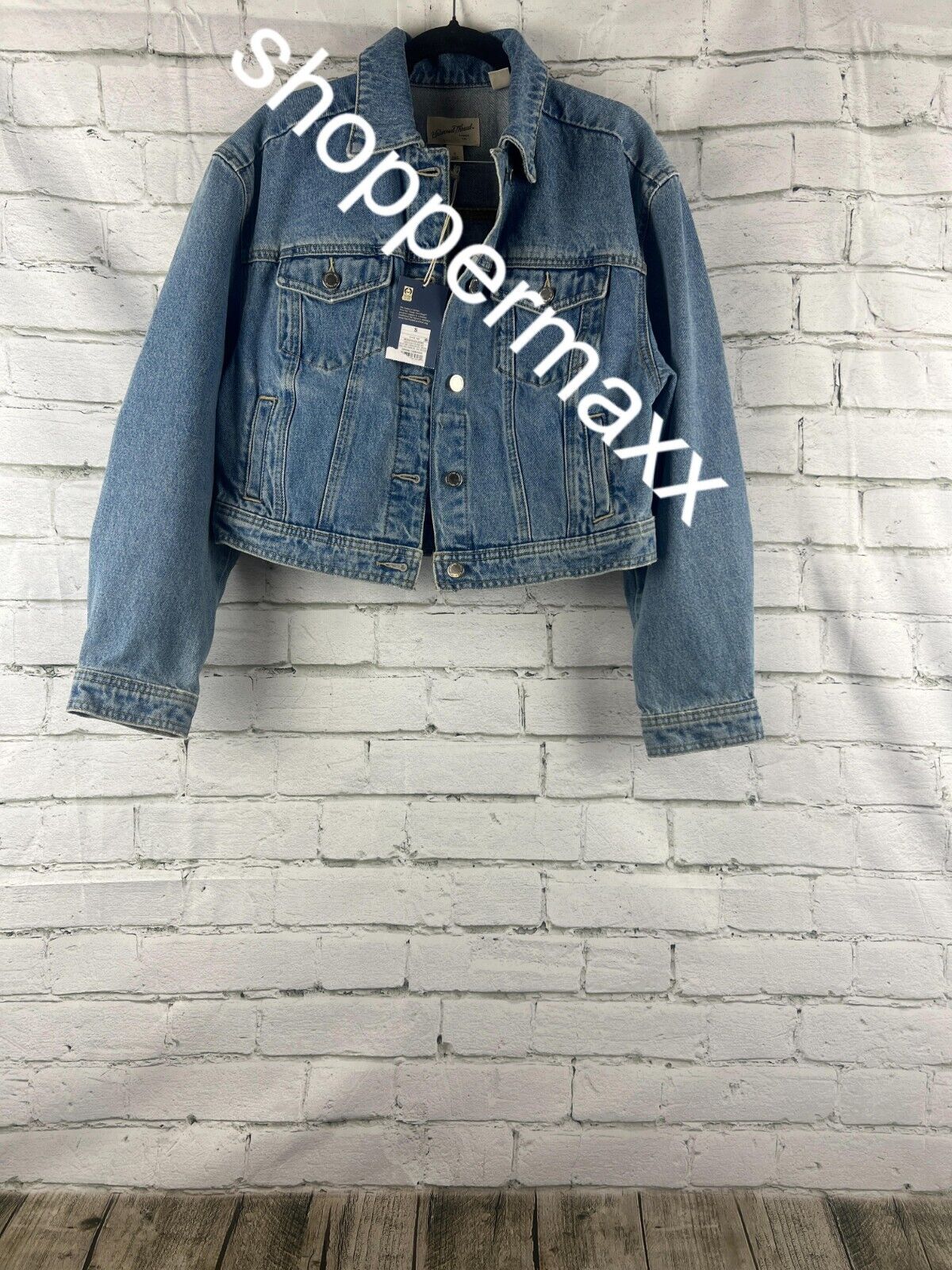 Women's Cropped Denim Jacket - Universal Thread, Medium Wash, Small