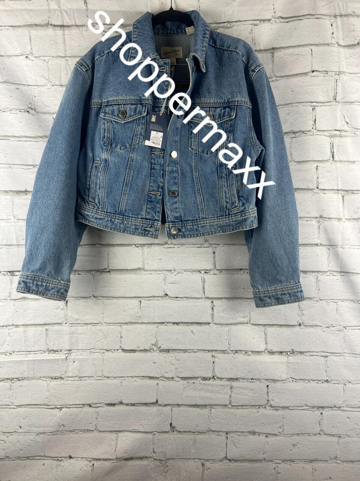Women's Cropped Denim Jacket - Universal Thread, Medium Wash, Small
