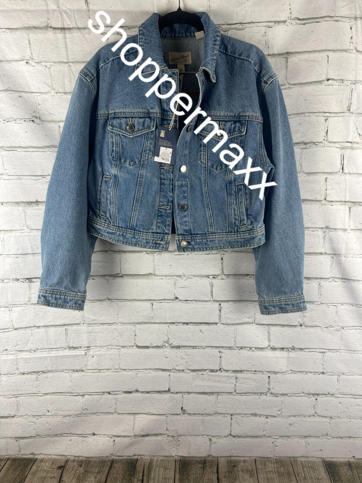 Women's Cropped Denim Jacket - Universal Thread, Medium Wash, Small