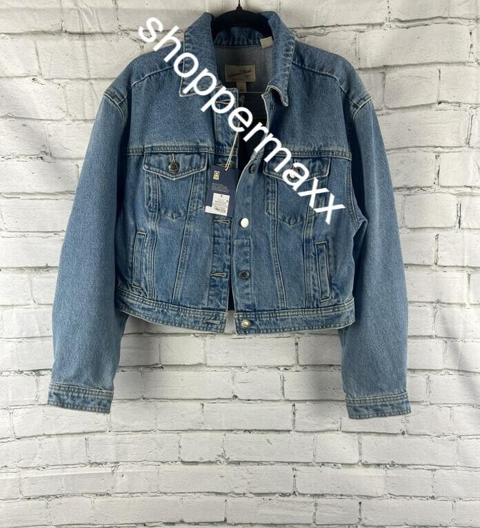 Women's Cropped Denim Jacket - Universal Thread, Medium Wash, Small
