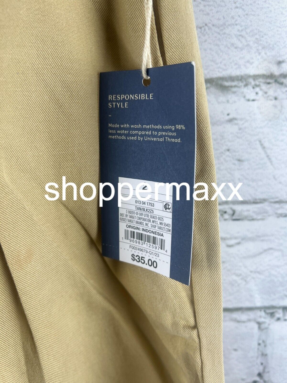 Women's High-Rise Loose Fit Pleated Chino Pants - Universal Thread, Tan, Size 2