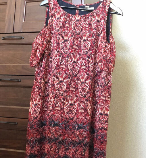 Ella Moon Red Black  Navy Dress Sz XL ~ B49