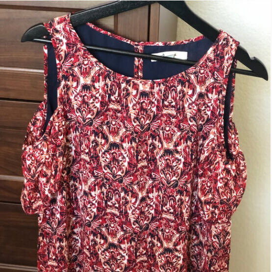Ella Moon Red Black  Navy Dress Sz XL ~ B49