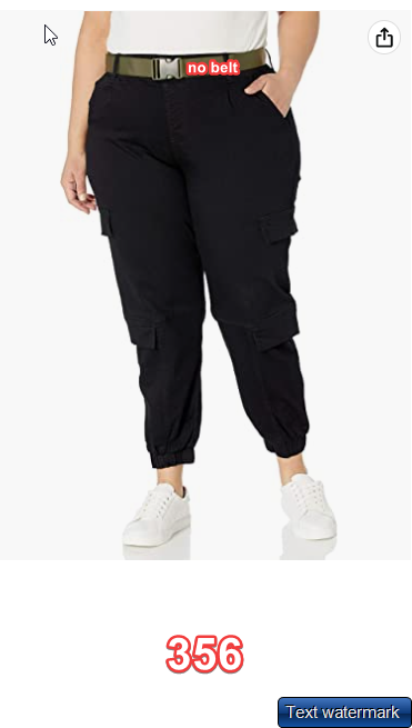 YDX Women's Twill Stretchy Jogger Pants Black Size 11/12