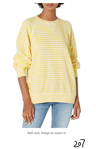 Bandier x Sincerely Jules The Juniper Crew Neck Sweatshirt Vintage Yellow M