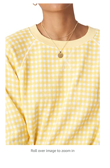 Bandier x Sincerely Jules The Juniper Crew Neck Sweatshirt Vintage Yellow M