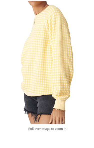 Bandier x Sincerely Jules The Juniper Crew Neck Sweatshirt Vintage Yellow M