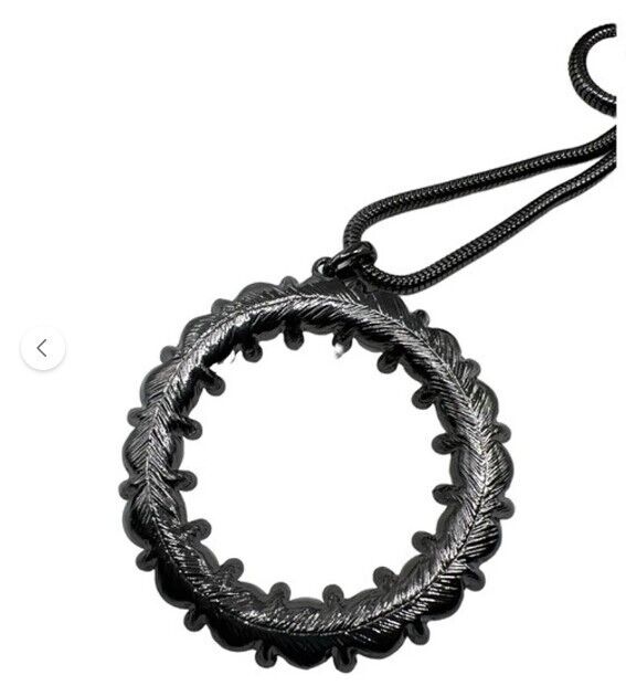 Alfani Hematite-Tone Crystal Imitation Gray Pearl Pendant Necklace New
