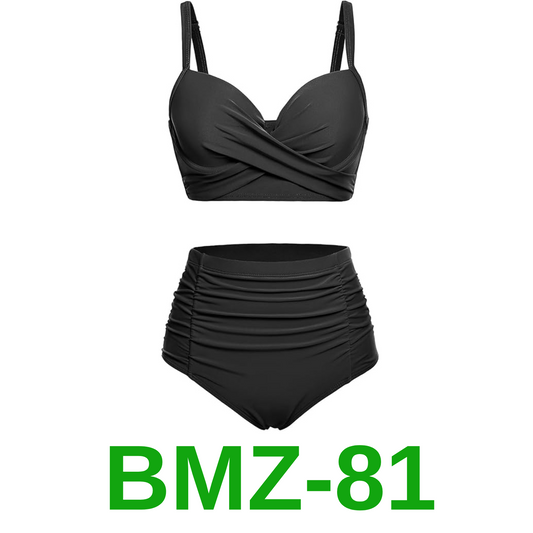 Yonique Women Underwire Bikini Set High Waisted Tummy Control Swimsuit 2 Piece,M