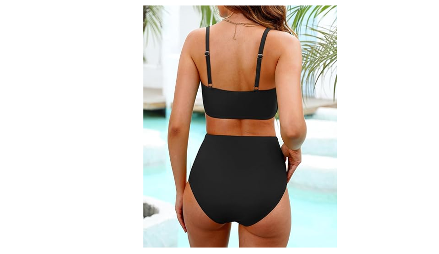 Yonique Women Underwire Bikini Set High Waisted Tummy Control Swimsuit 2 Piece,M