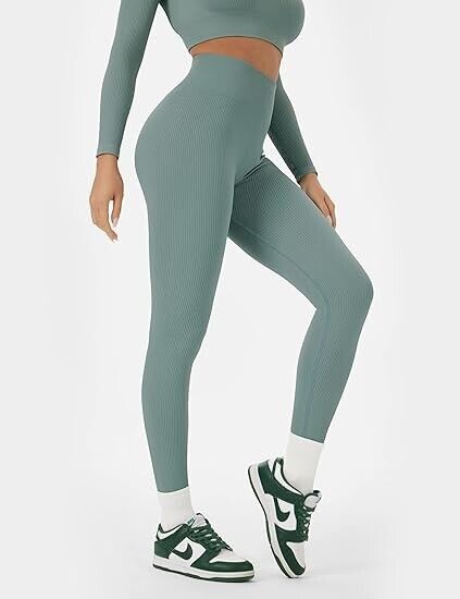 Buttergene Women Workout Sets 2 Pieces Long Sleeve Yoga Outfits Gym Clothes, M