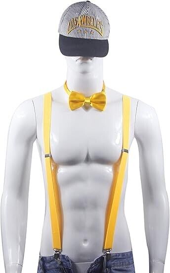 Doloise Men Women Suspenders Bowtie Set Elastic Y Shape Style For Wedding Events