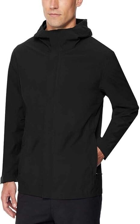 32 DEGREES Men's Rain Jacket (Black, Large)