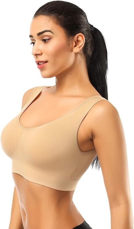 BESTENA Sports Bras for Women, Seamless Comfortable Yoga Bra Removable Pads, 3XL