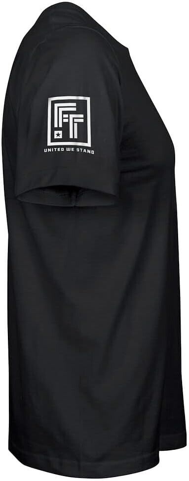 Thin Red Line Firefighter USA Flag Men's T Shirt (Black, M)