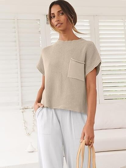 ANRABESS Women Two Piece Outfits Knit Sweater Pullover Crop Top & Pants Set, XL