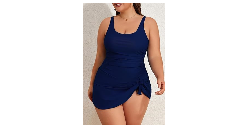 Eomenie Plus Size Swimdress for Women One Piece Swimsuit Tummy Control Swim, 20W